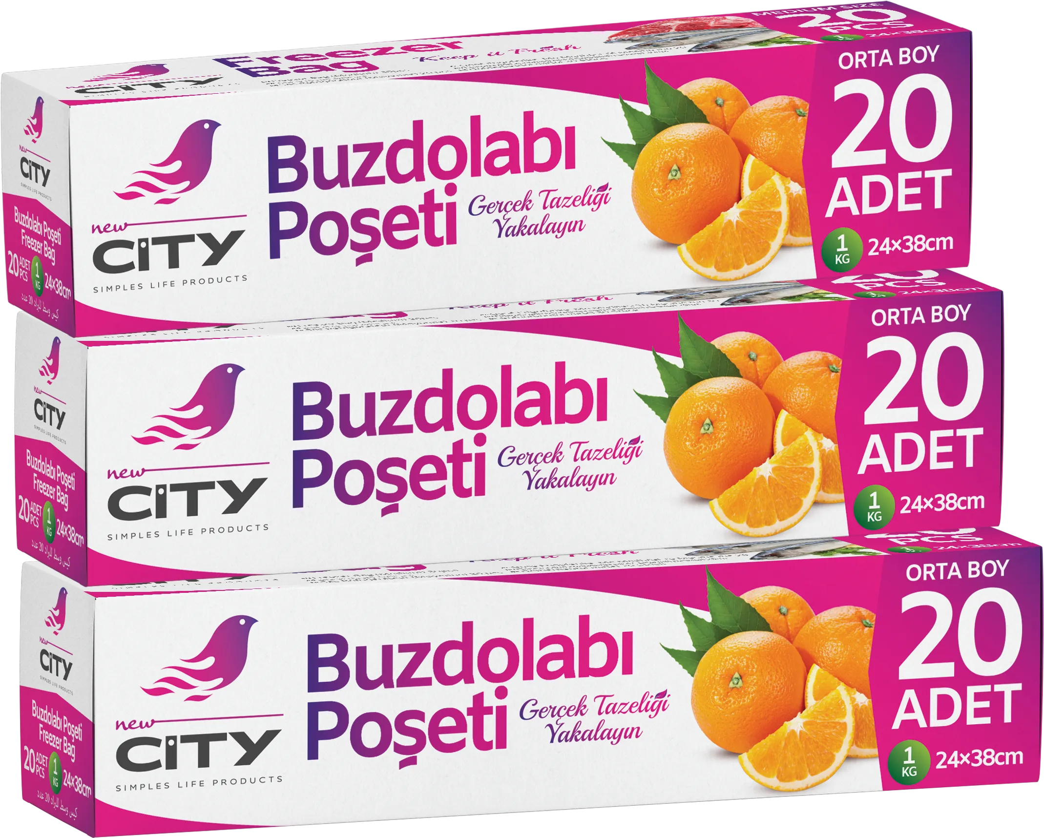 أكياس فريزر متوسطة 20 قطعة