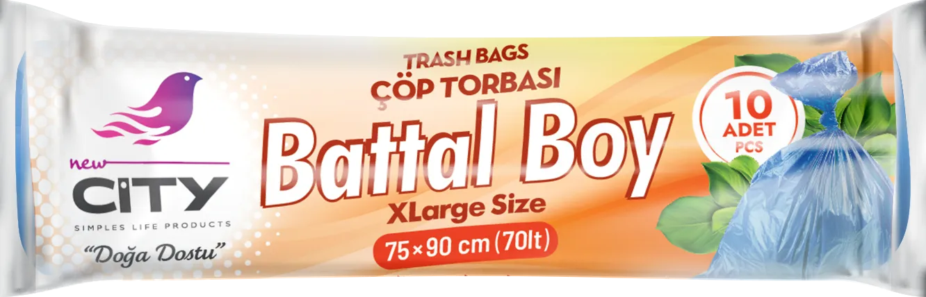 كيس نفايات 70 لتر 10 قطع كبير جداً (75×90) أزرق