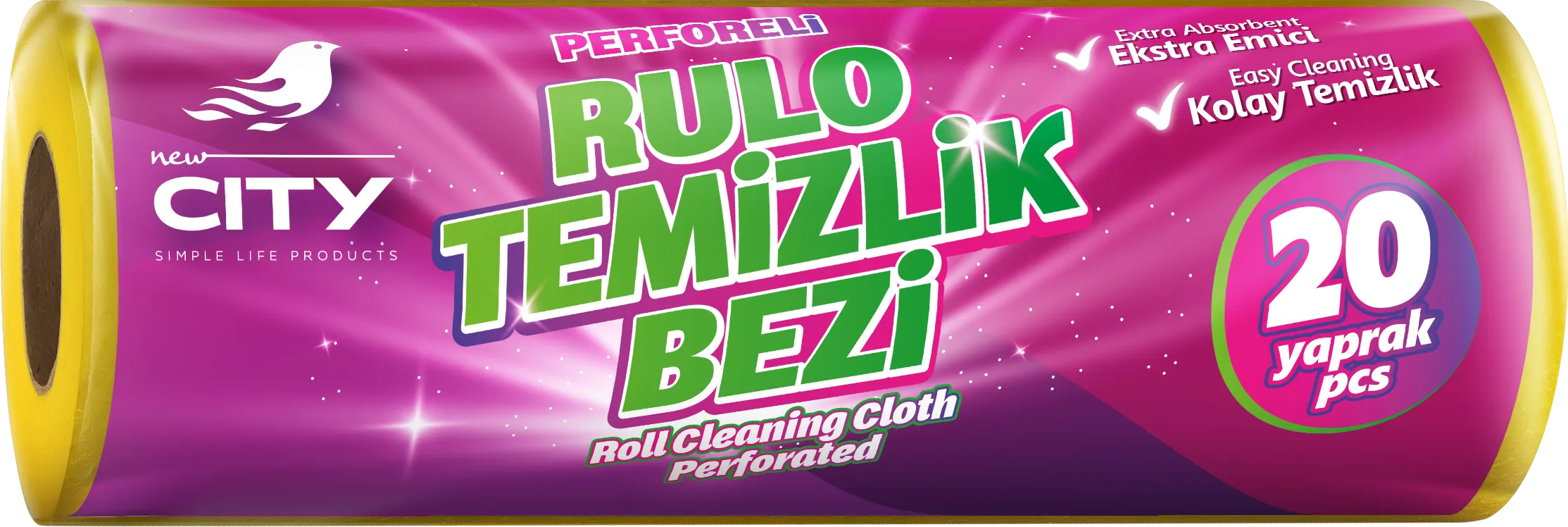 رول قماش تنظيف 20 ورقة (مثقب)