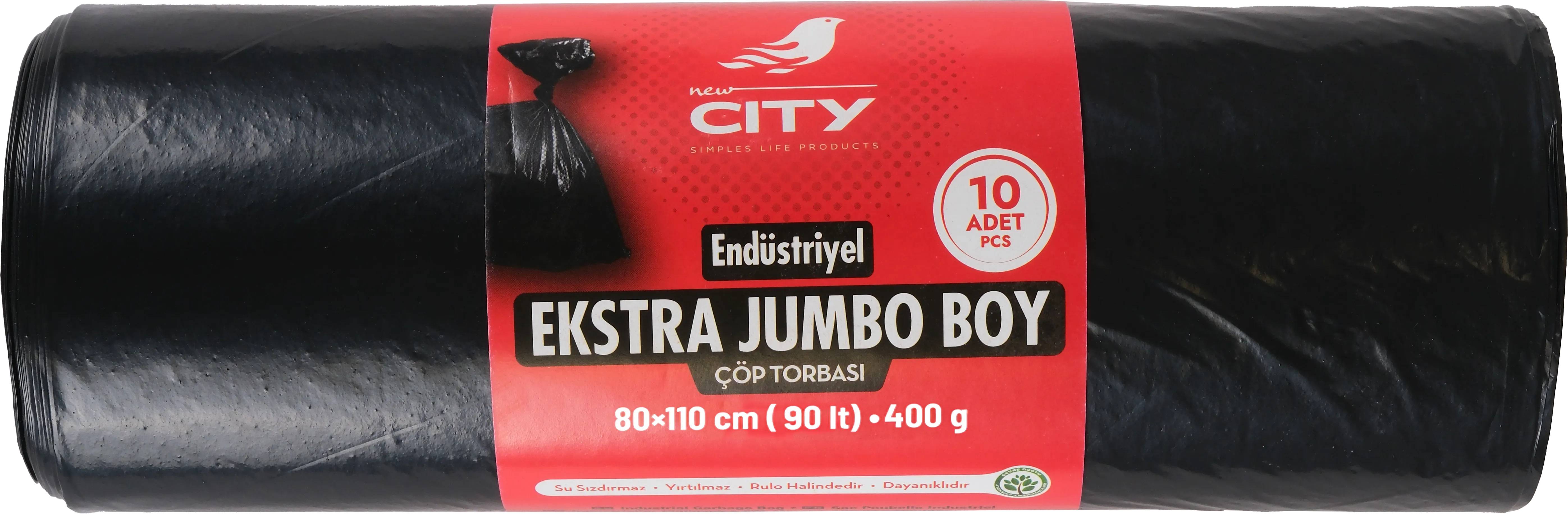 كيس نفايات 110 لتر 10 قطع إكسترا جامبو (80×110 سم) 400 غ