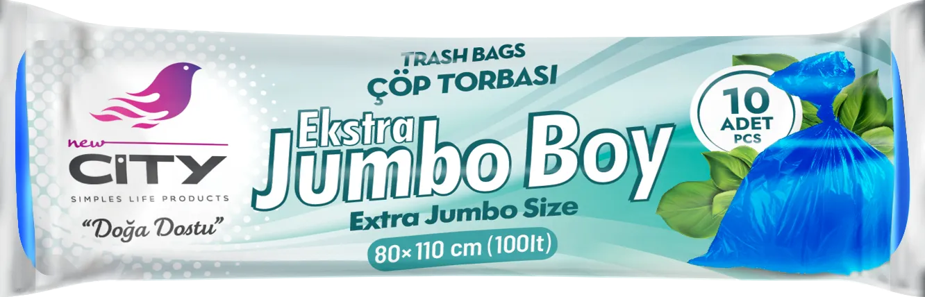 كيس نفايات 110 لتر 10 قطع إكسترا جامبو (80×110) أزرق