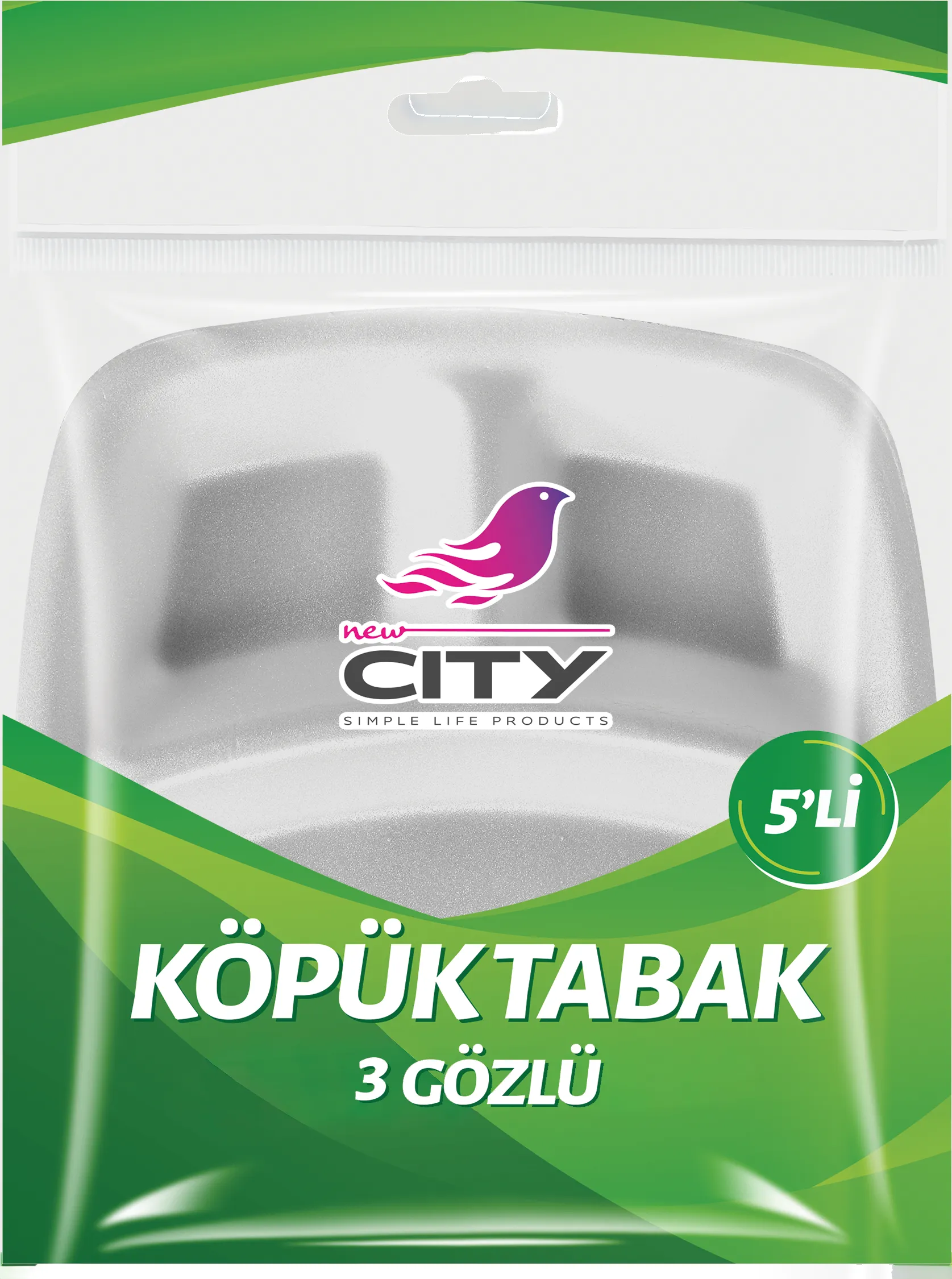 طبق فوم 3 أقسام 5 قطع